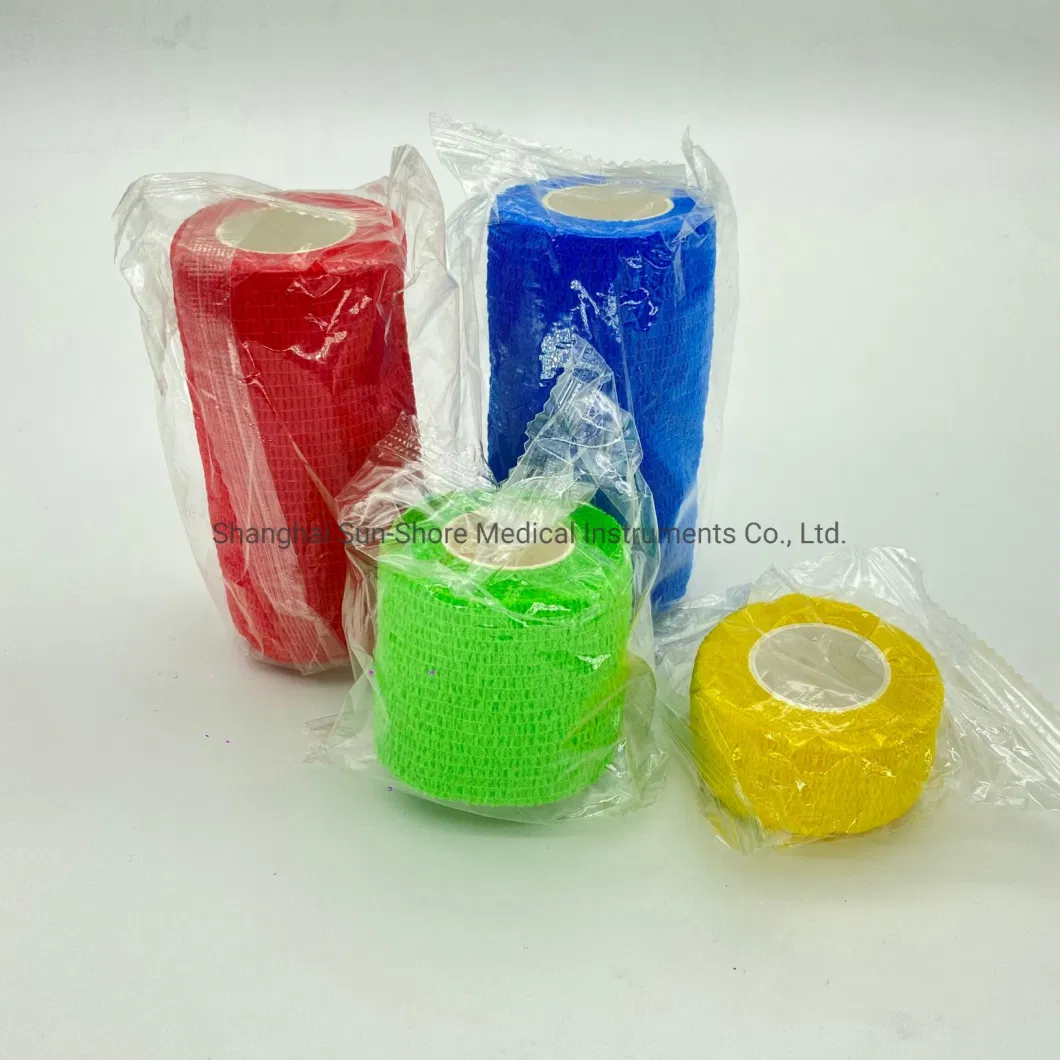 CE&ISO Approved Printed Self Adhesive Elastic Bandage Elastic Tape Cohesive Tattoo Self Adehere Grip Cover Wrap